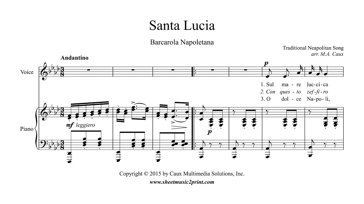 Santa Lucia Score Pdf Download